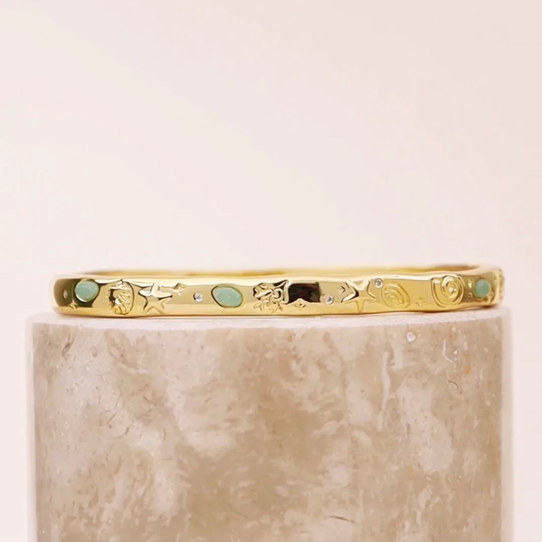 Keepsakes Aventurine Gold Bangle