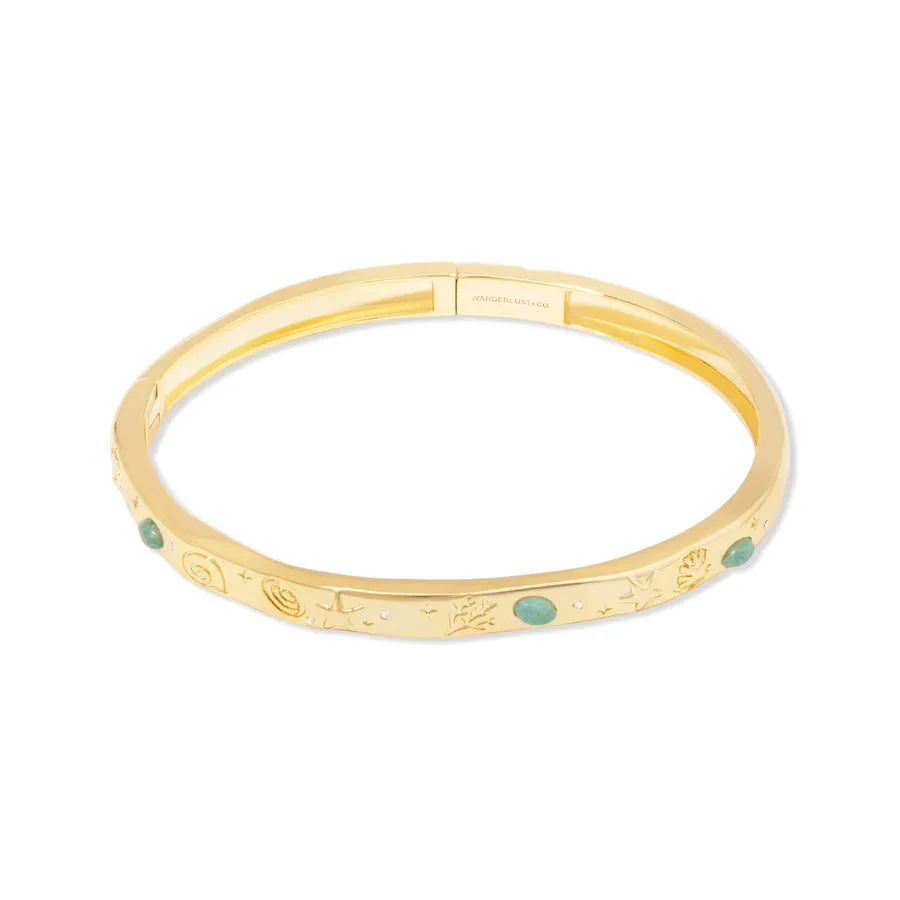 Keepsakes Aventurine Gold Bangle