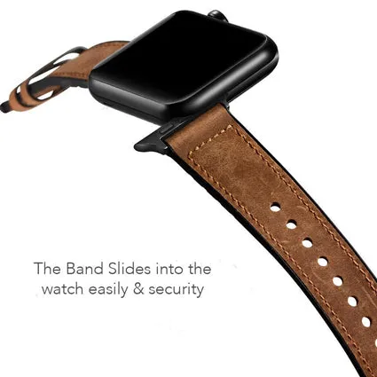 Leather Watch Band Compatible with All Apple Watch Series