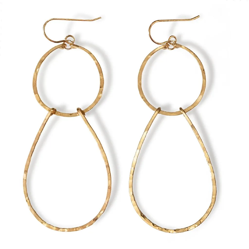 Long Double Drop Hoop Earrings