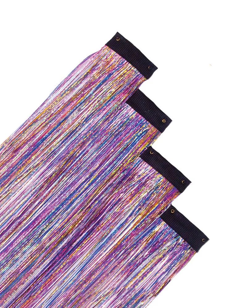 Lunautics Oracle Rainbow Tinsel Clip In Hair Extensions