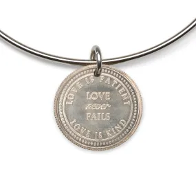 Mariamor Love Never Fails Adjustable Bangle, Sterling Silver