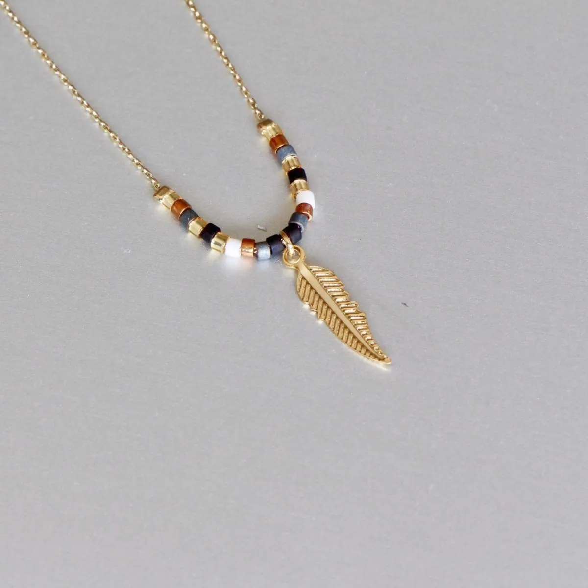 Minimal Jewelry, Gold Dipped Feather Charm (SG02)