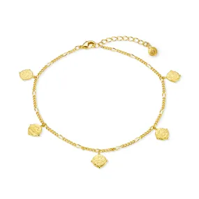 Multi Coin Figaro Drop Anklet