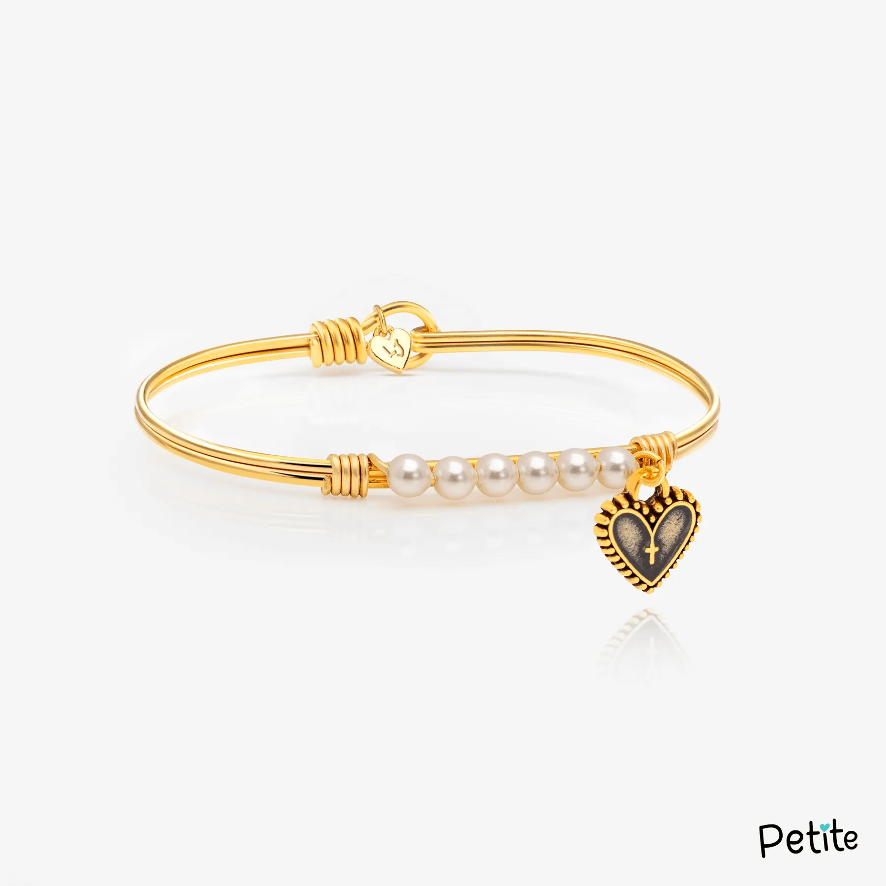 My Blessed Heart Pearl Beaded Bangle Bracelet