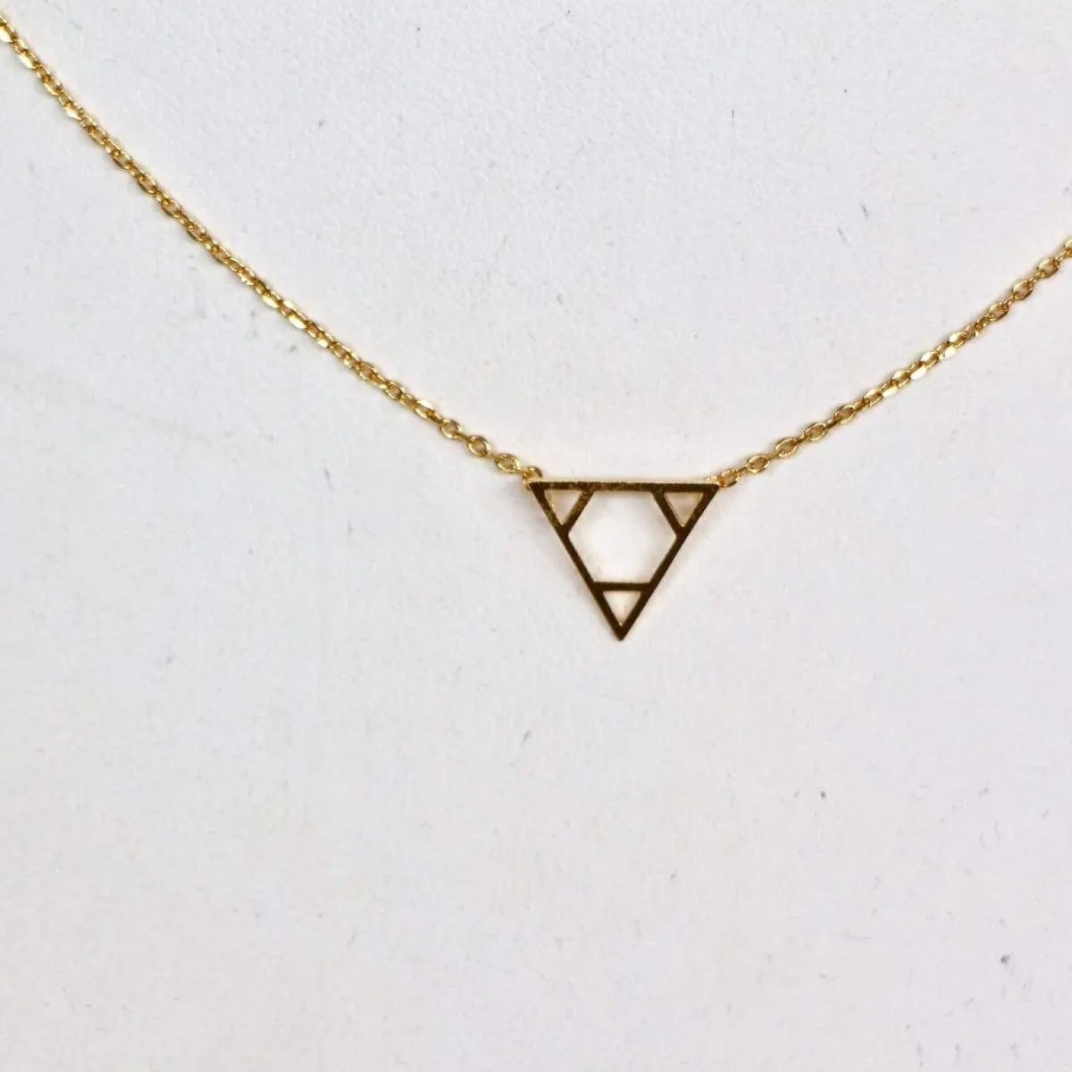 Necklace Set, Triangle Gold And Rhodium Charm, Rhodium And Gold Dipped Necklace, Minimalist Necklace, Delicate Gift Necklace (SN103/104)