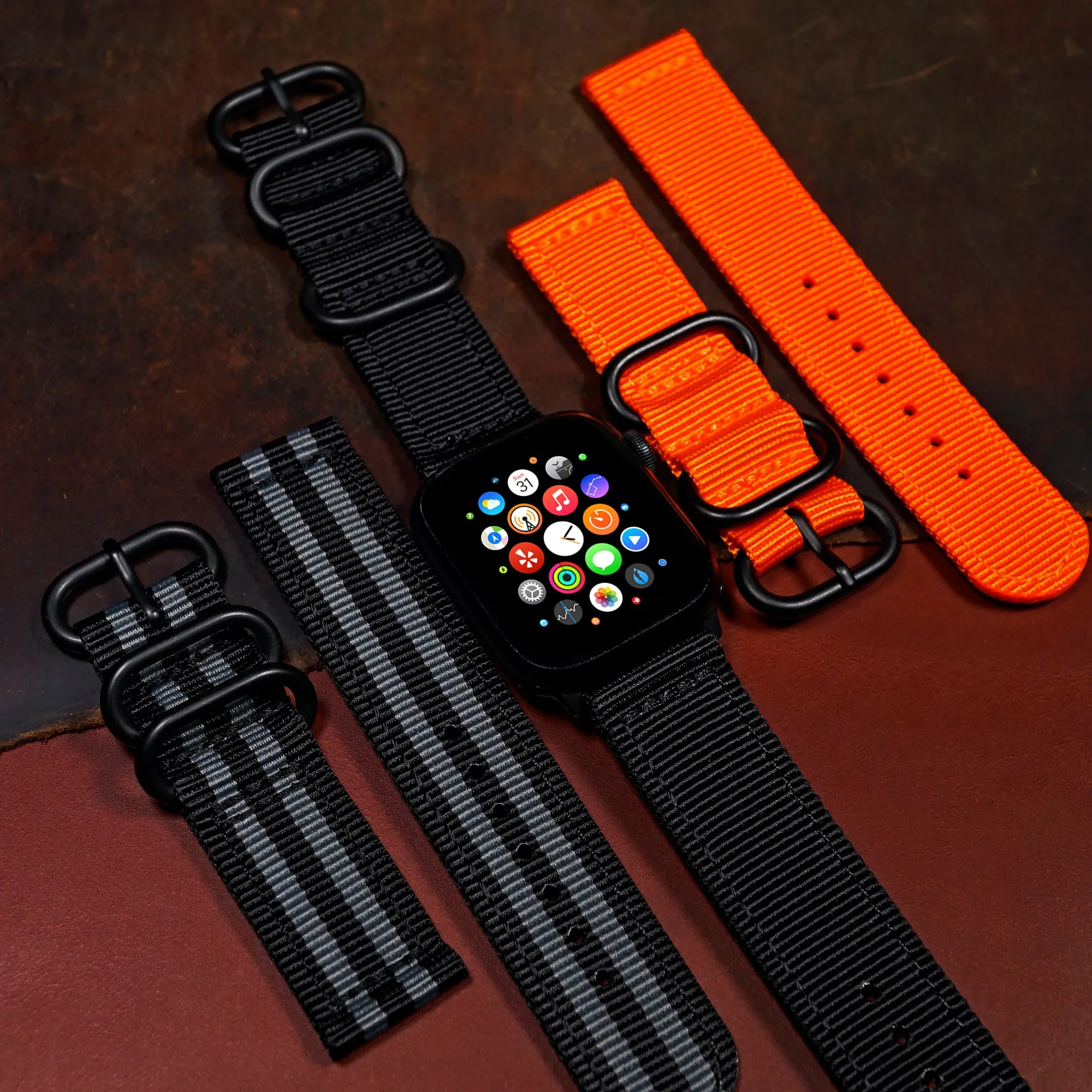 Nylon Zulu Strap in Black (Apple Watch)