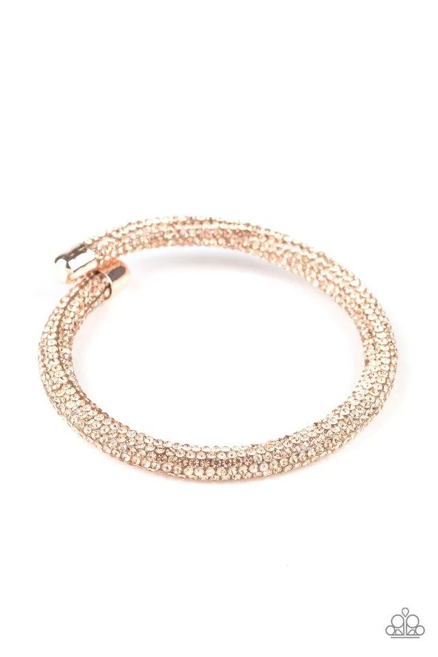 Paparazzi Bracelet ~ Stageworthy Sparkle - Gold Bracelet