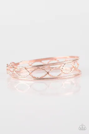 Paparazzi Metal Manic - Rose Gold Bangle Bracelet