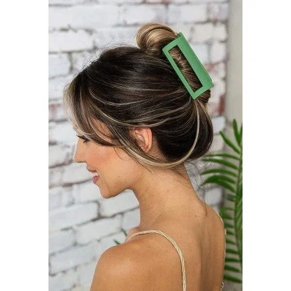 Rectangle Claw Clip- Light Green