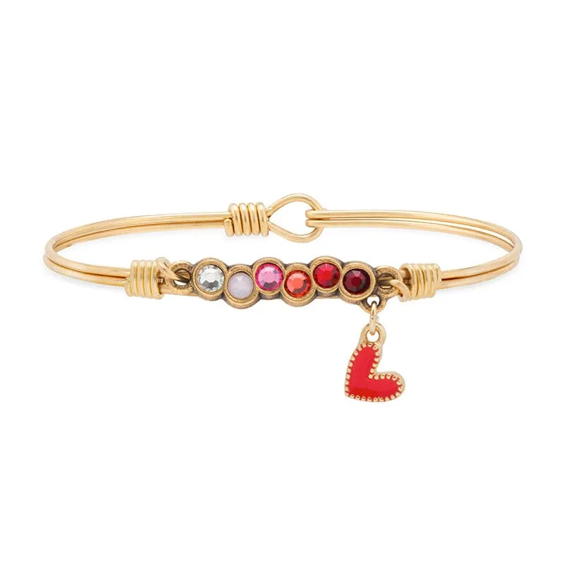 Red Heart Starlight Bangle Bracelet In Love Ombre