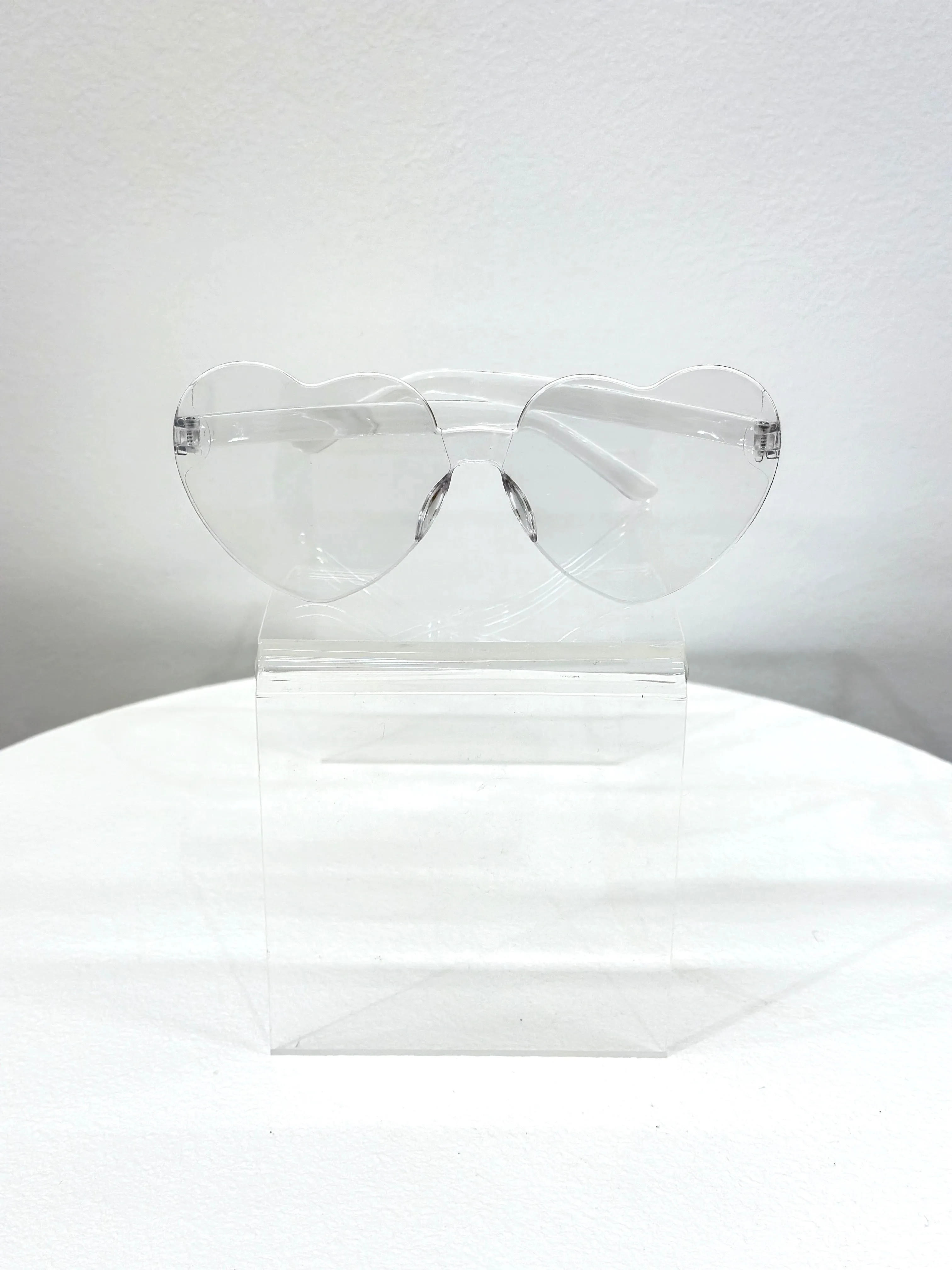 Rimless Heart Sunglasses - Clear