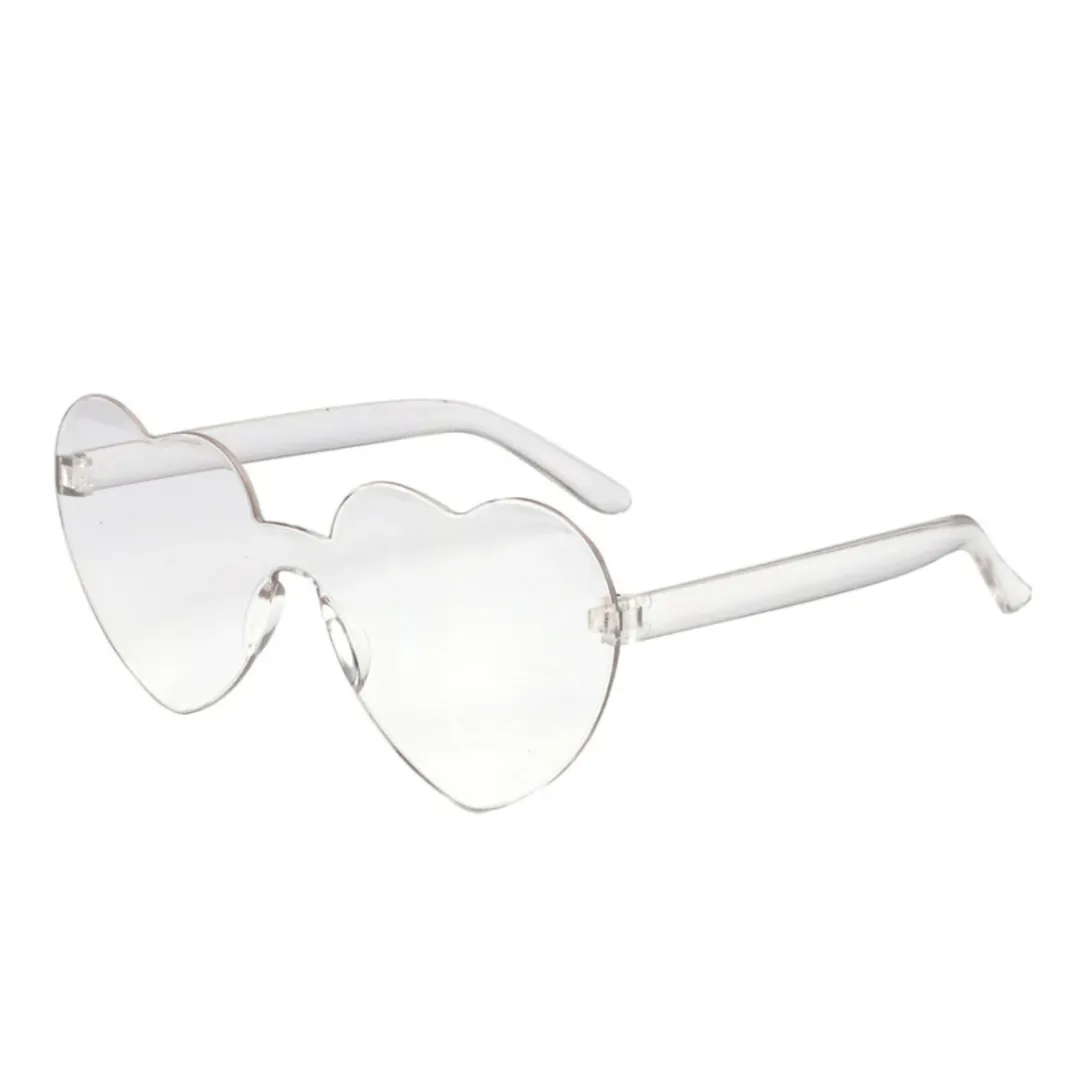 Rimless Heart Sunglasses - Clear