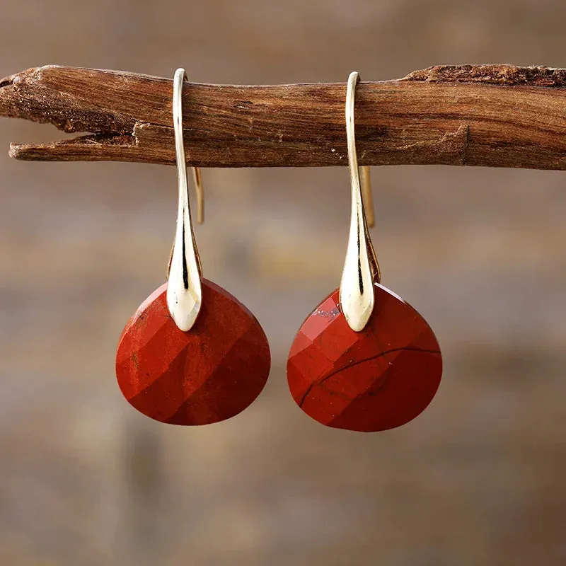 Ritzy Jasper Gold Drop Earrings