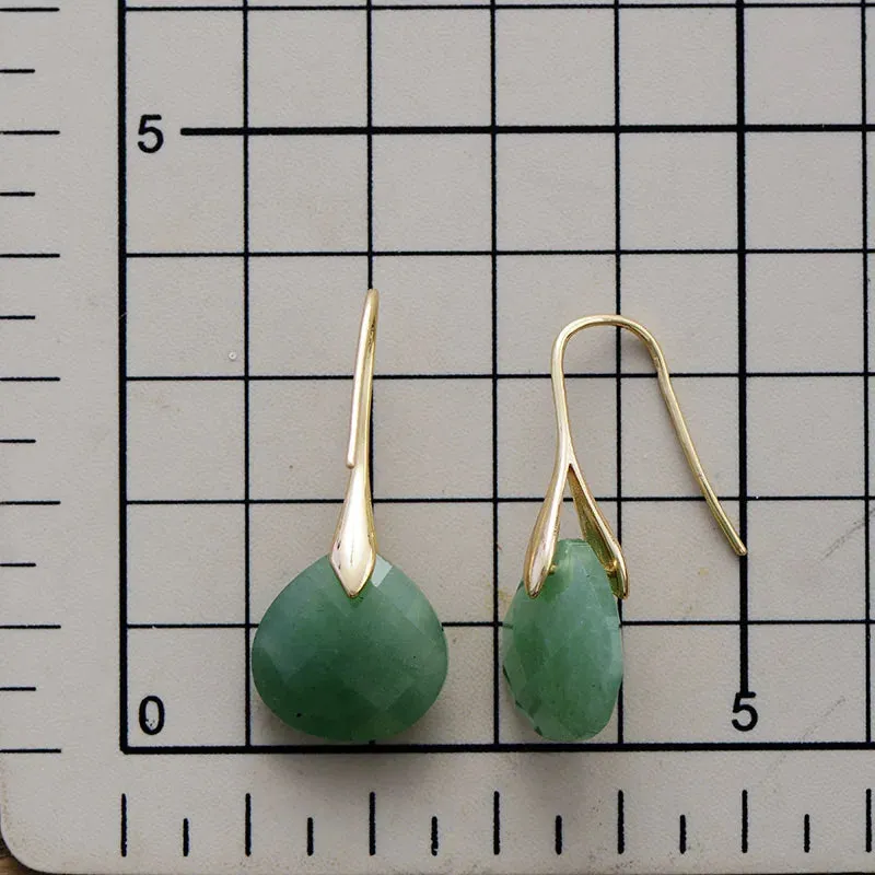 Ritzy Jasper Gold Drop Earrings