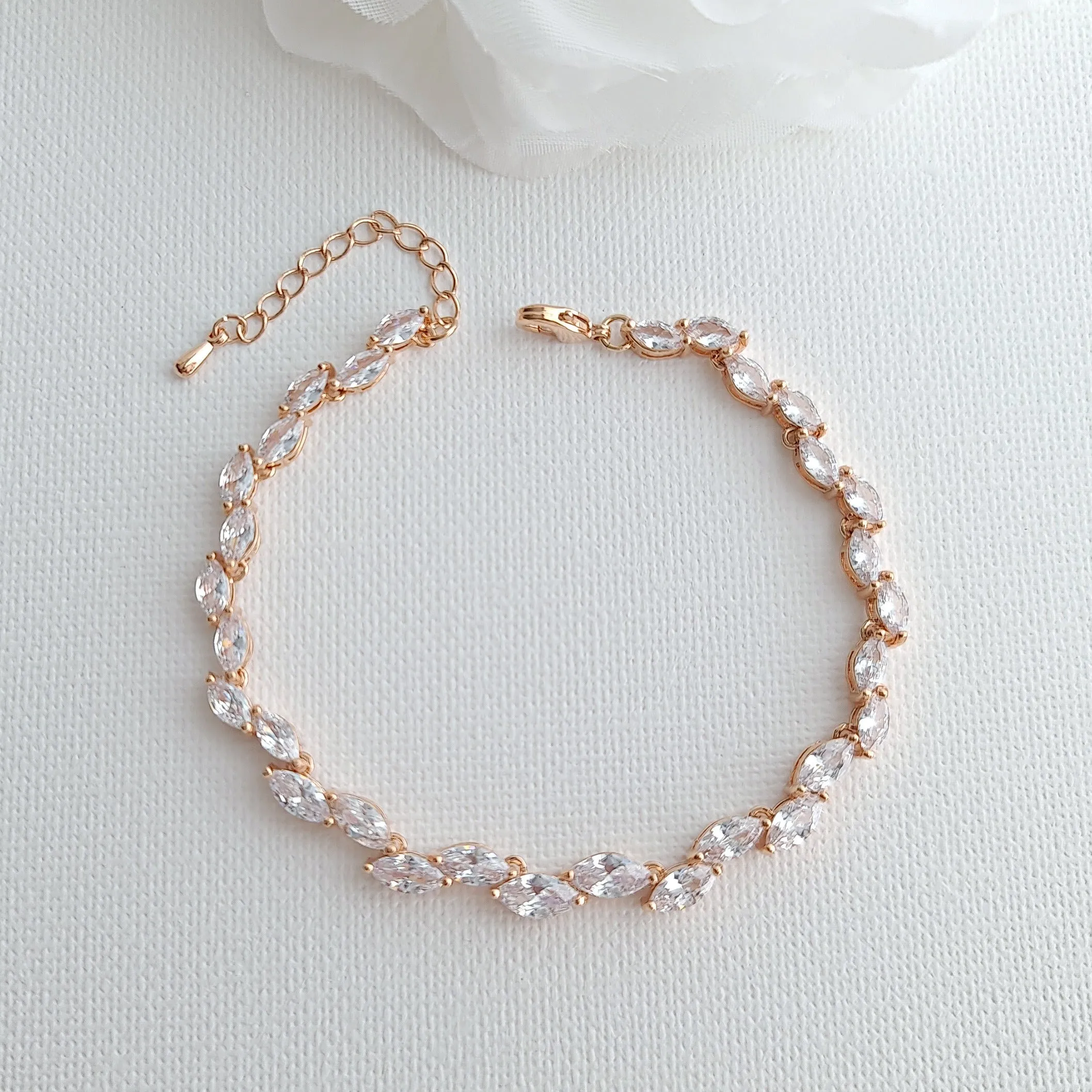 Rose Gold Bridal Party Jewelry Set-Taylor