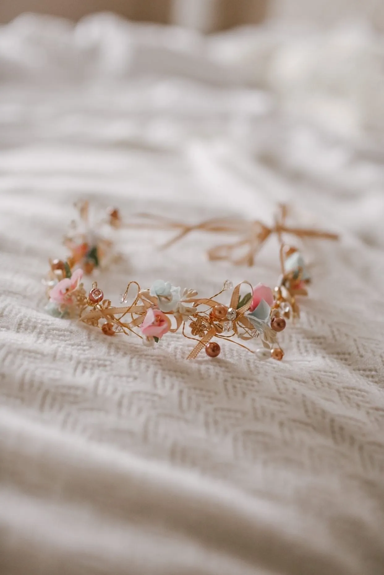 Rose Gold Flower Hair Garland