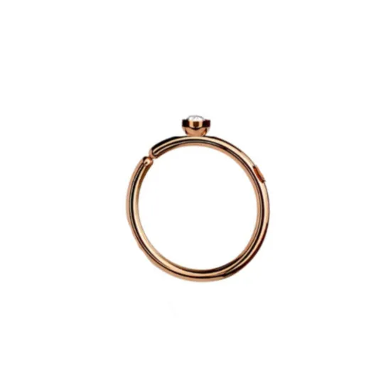 Rose Gold Ion Plated CZ Clip On Hoop