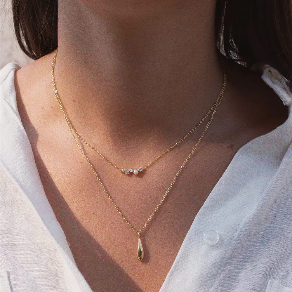 Small Gold Vermeil Drop Necklace