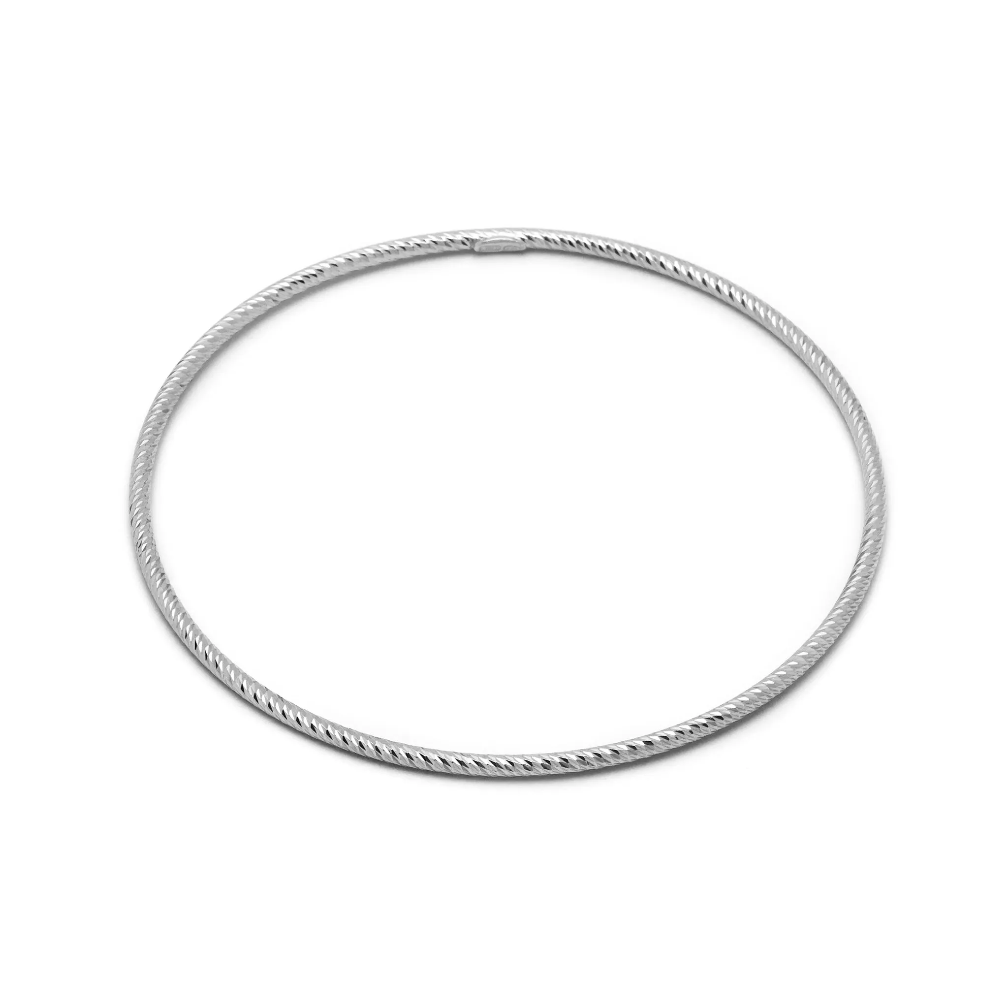 Sparkly Diamond-Cut Hoops & Bangle Gift-Set - Silver