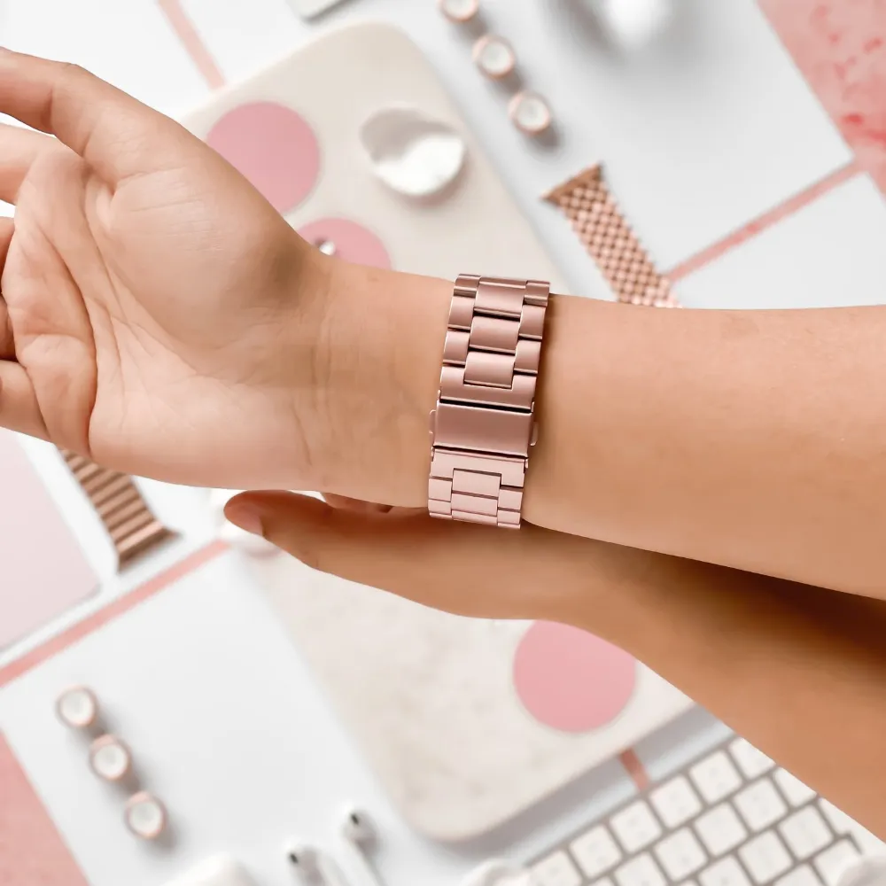 Stainless Steel Apple Watch Strap - Blush