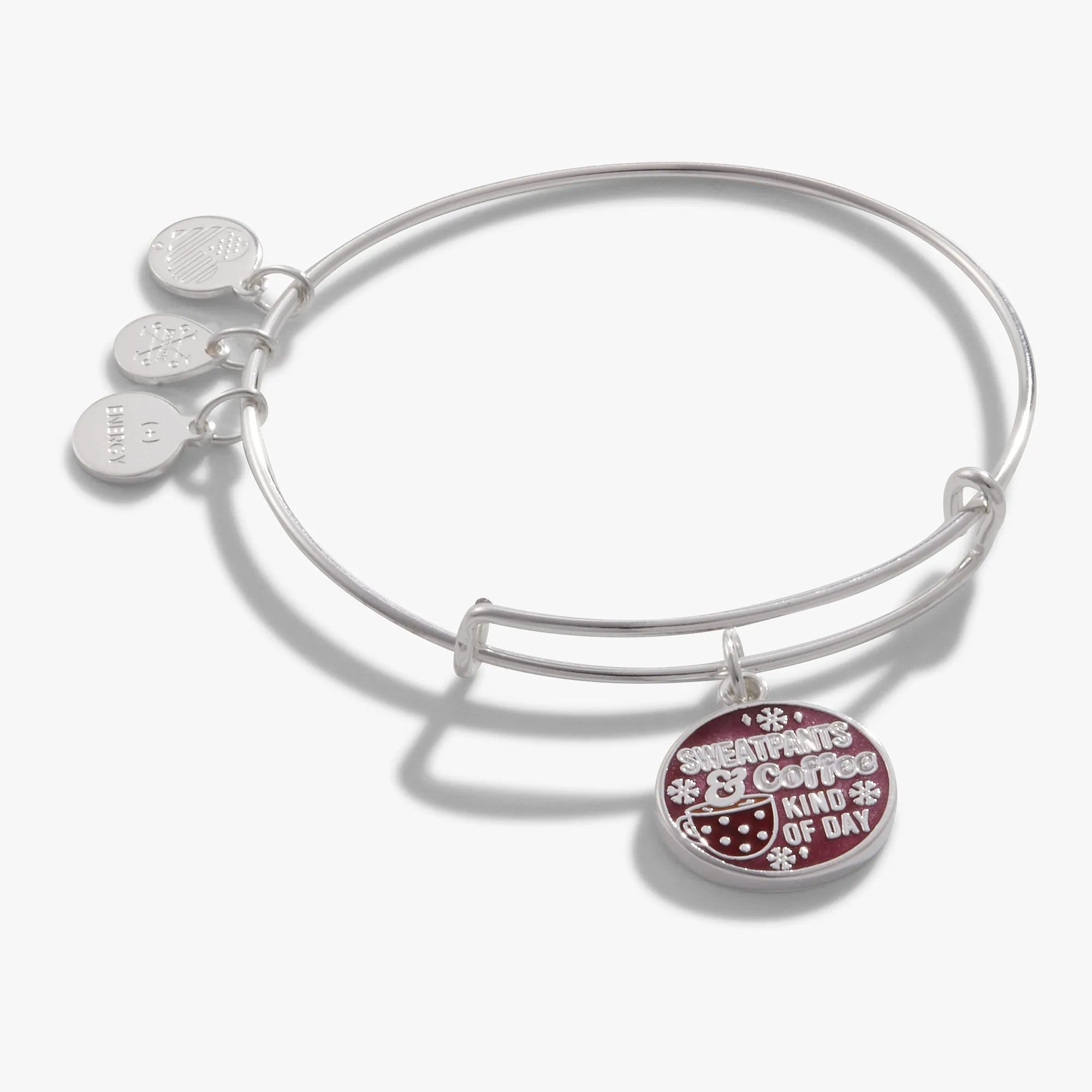 'Sweatpants   Coffee Kind of Day' Charm Bangle Bracelet