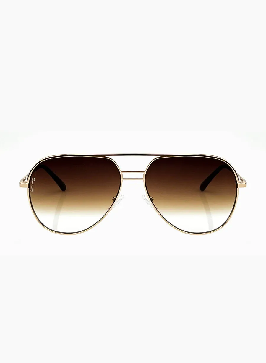 Transit Small Sunglasses, Gold | Otra