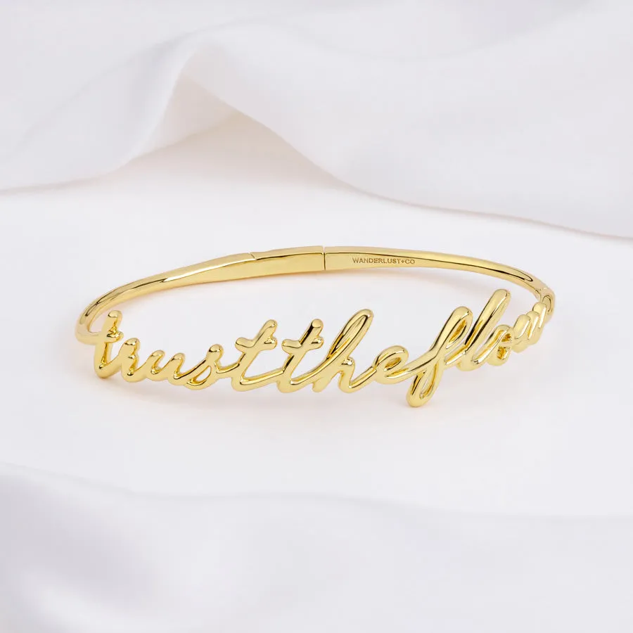 Trust The Flow Gold Bangle