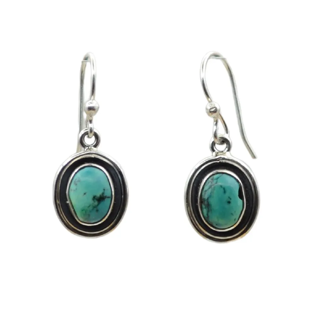 Turquoise Drop Silver Earrings