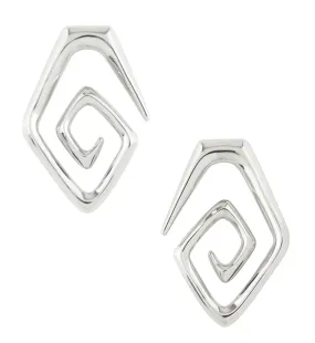 White Brass Oval Spiral Ear Weights