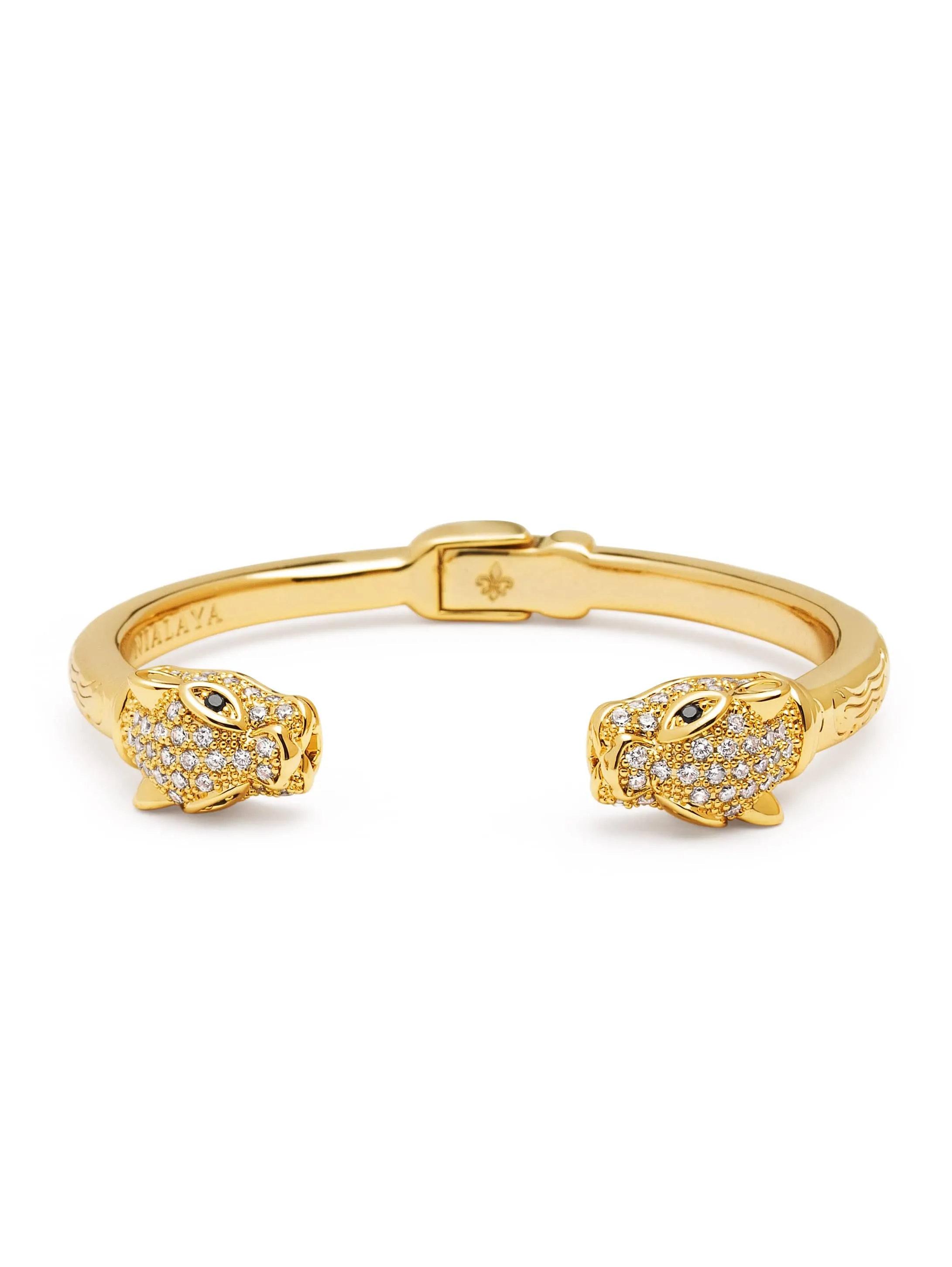 Women's CZ Panther Bangle in Gold