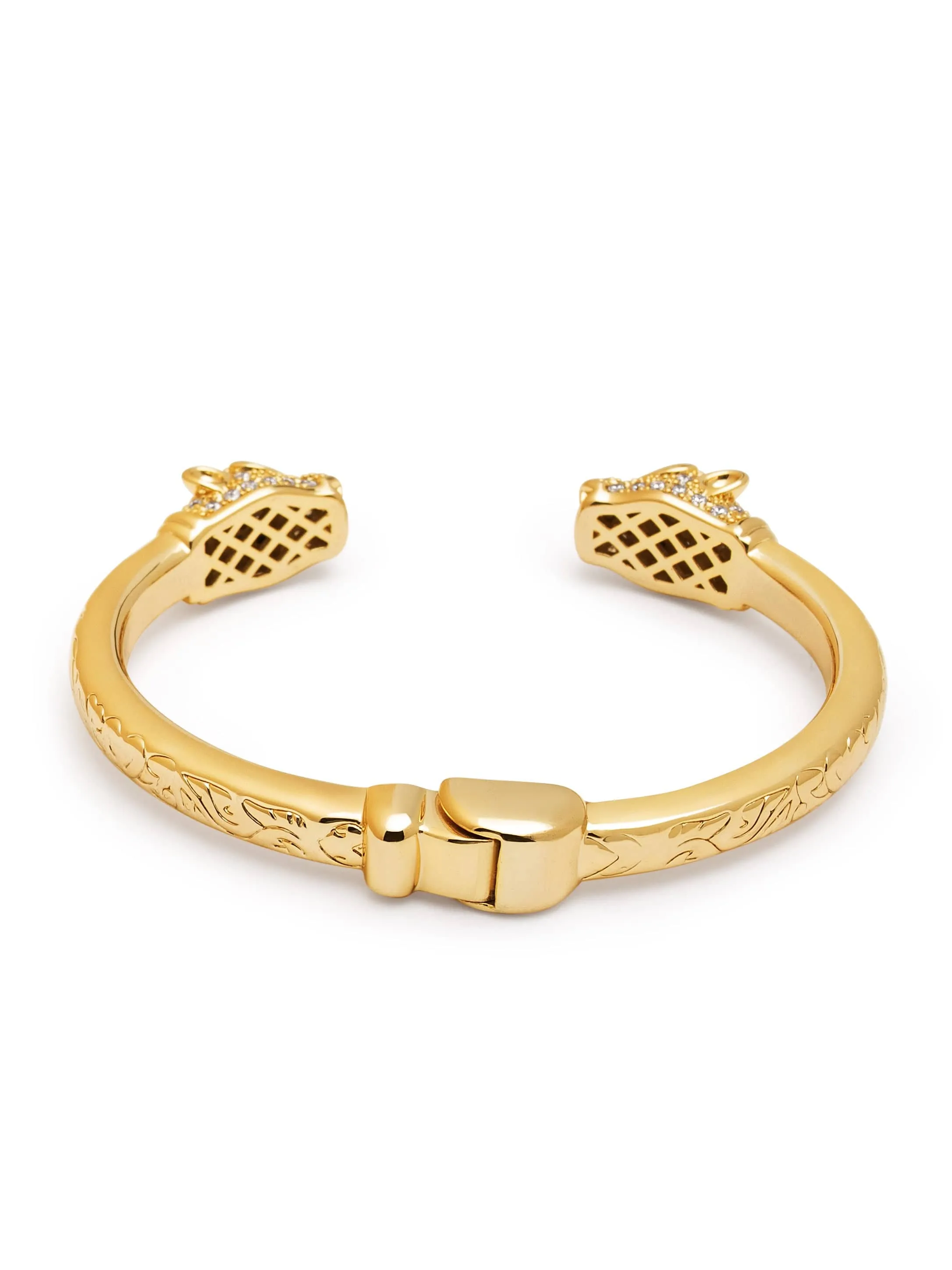 Women's CZ Panther Bangle in Gold